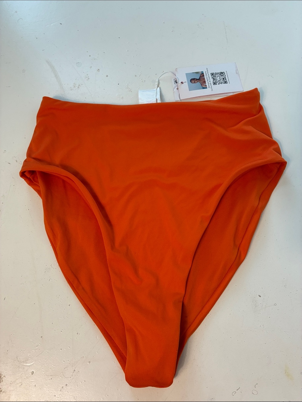 Liberty & Justice Small The Assatu Orange Bottoms High Waisted Bikini